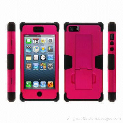 Kickstand Cases for iPhone 5, Defender Cover with Stand Function, Made of PC + Silicone